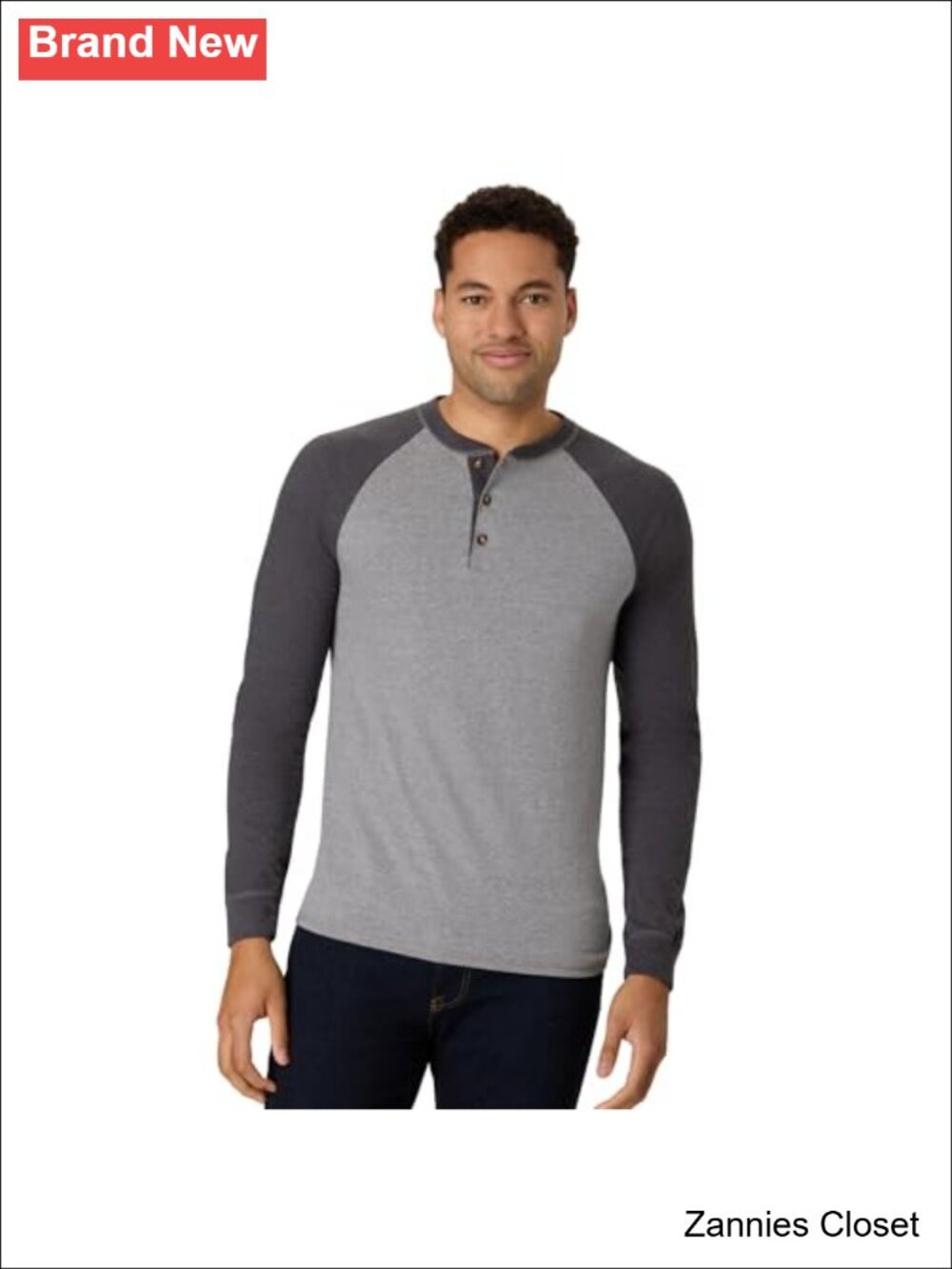 β¨Hanes Men's Long Sleeve Henley T-Shirt Cotton Big & Tall